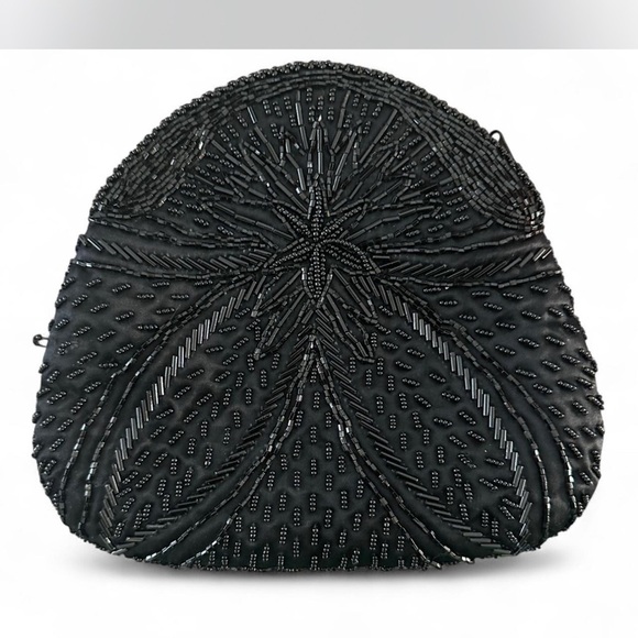 unbrended Handbags - Chic Black Beaded Evening Clutch